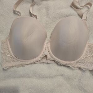 Elegant Lace Trimmed Bra in Cream